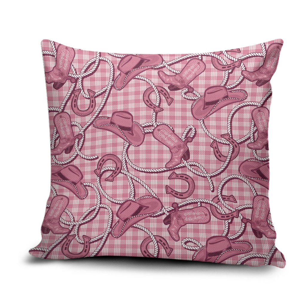 Pink Hawaii Palaka Cowboy Pillow Cover Hawaiian Paniolo Festival Spirit