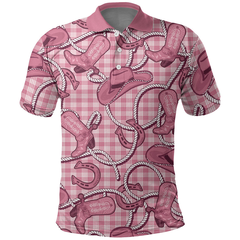 Pink Hawaii Palaka Cowboy Polo Shirt Hawaiian Paniolo Festival Spirit