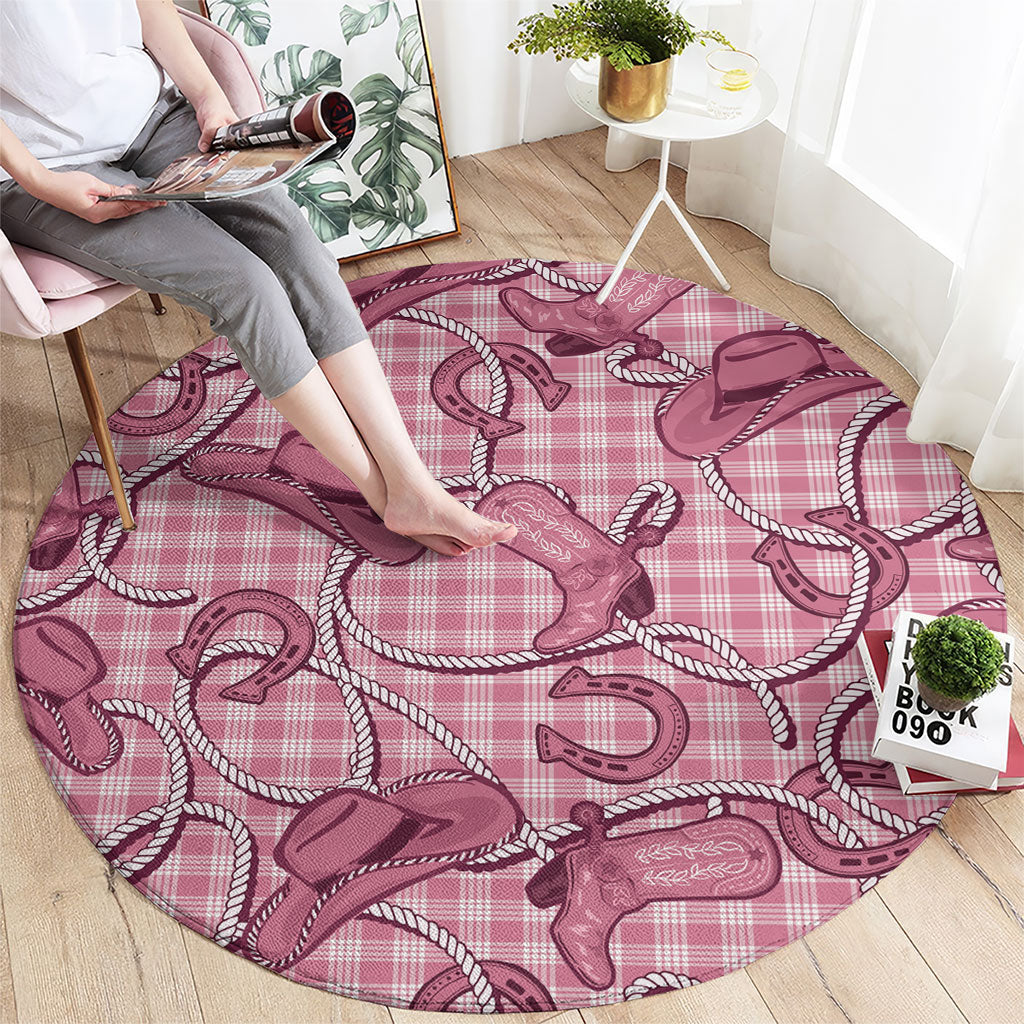 Pink Hawaii Palaka Cowboy Round Carpet Hawaiian Paniolo Festival Spirit
