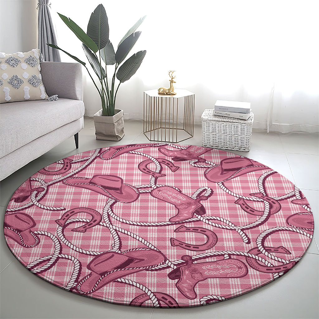 Pink Hawaii Palaka Cowboy Round Carpet Hawaiian Paniolo Festival Spirit