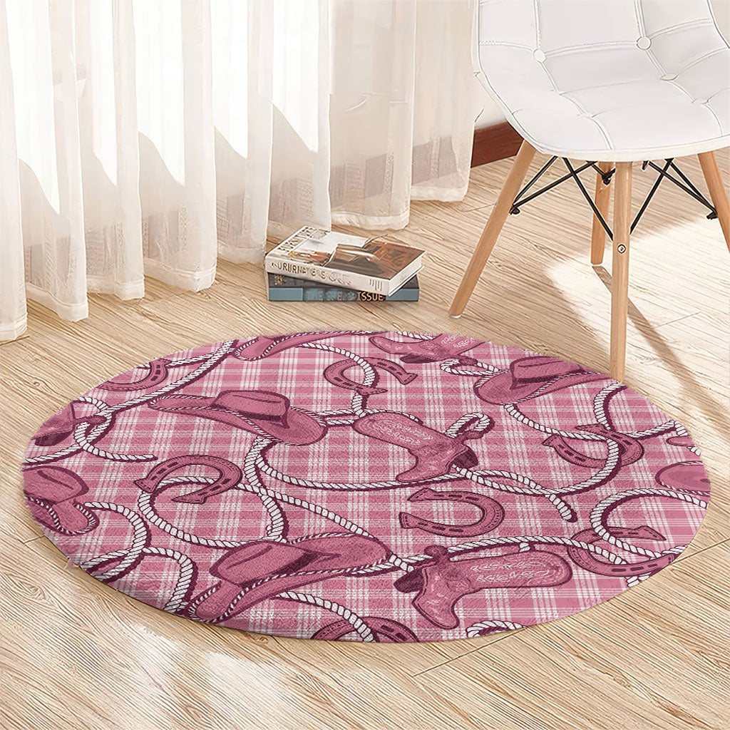 Pink Hawaii Palaka Cowboy Round Carpet Hawaiian Paniolo Festival Spirit