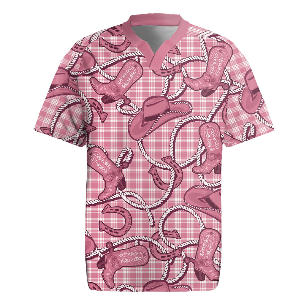 Pink Hawaii Palaka Cowboy Rugby Jersey Hawaiian Paniolo Festival Spirit
