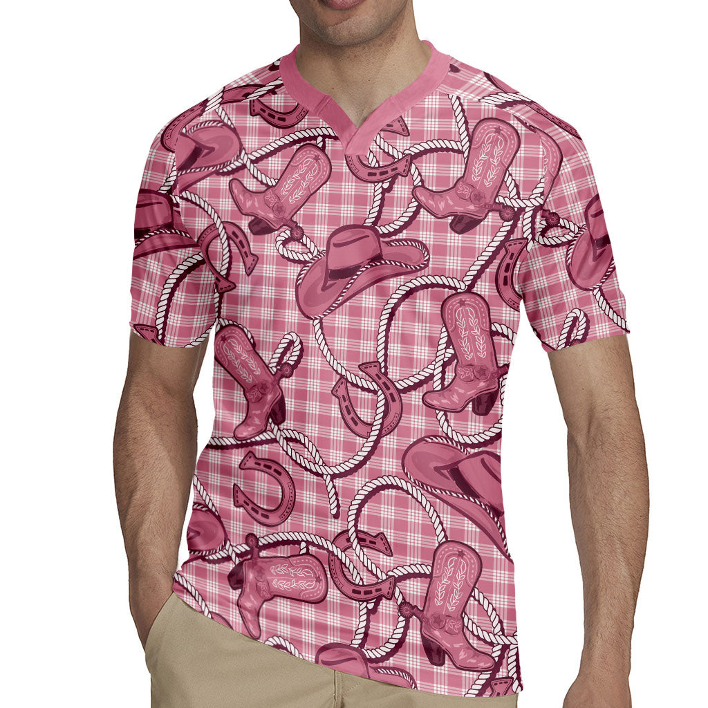 Pink Hawaii Palaka Cowboy Rugby Jersey Hawaiian Paniolo Festival Spirit