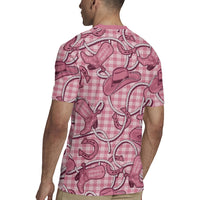 Pink Hawaii Palaka Cowboy Rugby Jersey Hawaiian Paniolo Festival Spirit
