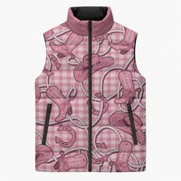 Pink Hawaii Palaka Cowboy Sleeveless Puffer Jacket Hawaiian Paniolo Festival Spirit