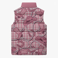 Pink Hawaii Palaka Cowboy Sleeveless Puffer Jacket Hawaiian Paniolo Festival Spirit