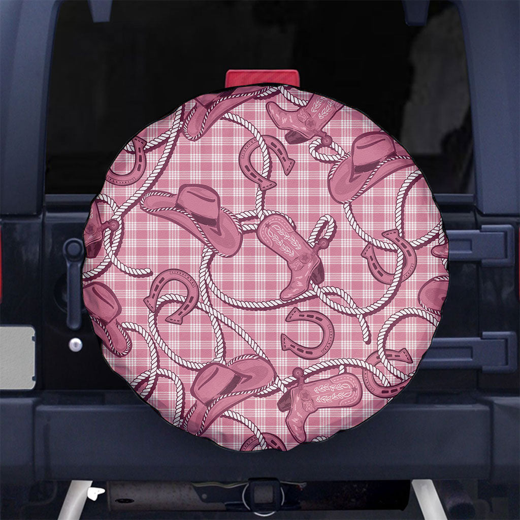 Pink Hawaii Palaka Cowboy Spare Tire Cover Hawaiian Paniolo Festival Spirit