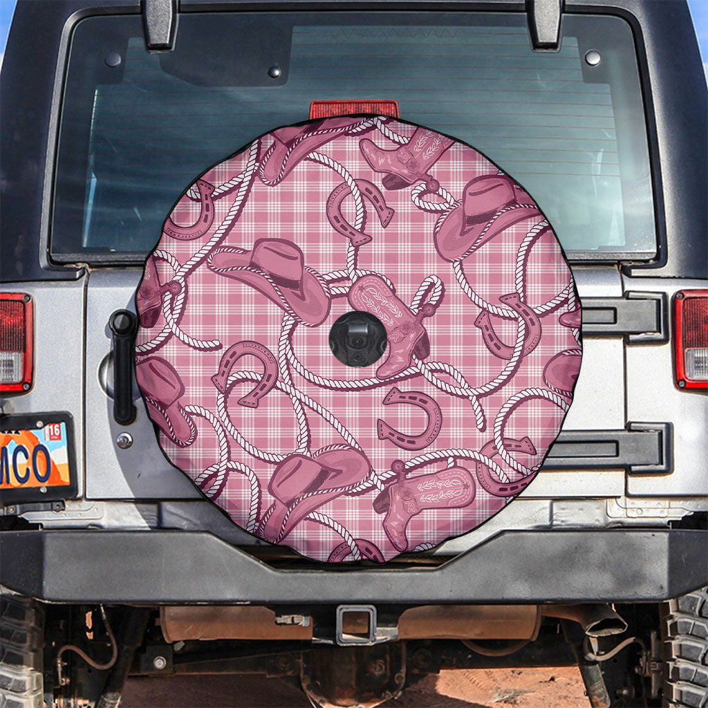 Pink Hawaii Palaka Cowboy Spare Tire Cover Hawaiian Paniolo Festival Spirit
