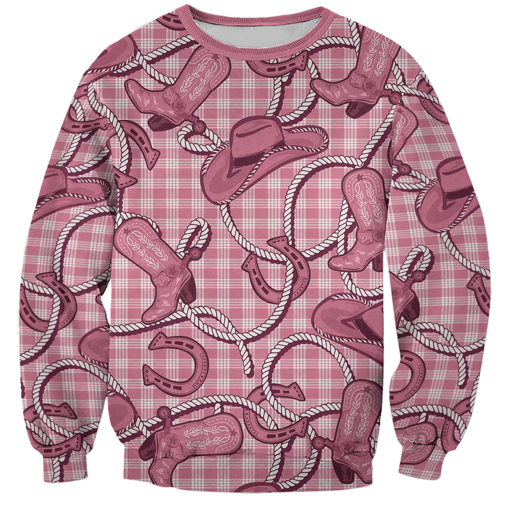 Pink Hawaii Palaka Cowboy Sweatshirt Hawaiian Paniolo Festival Spirit