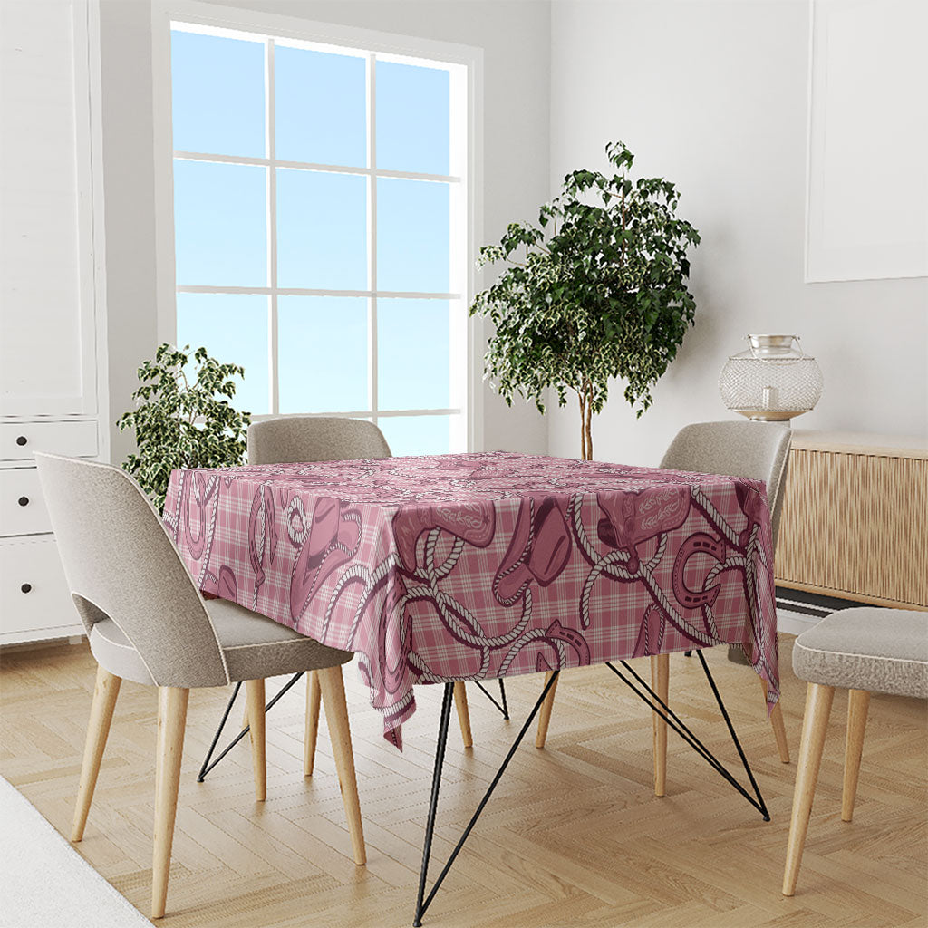 Pink Hawaii Palaka Cowboy Tablecloth Hawaiian Paniolo Festival Spirit