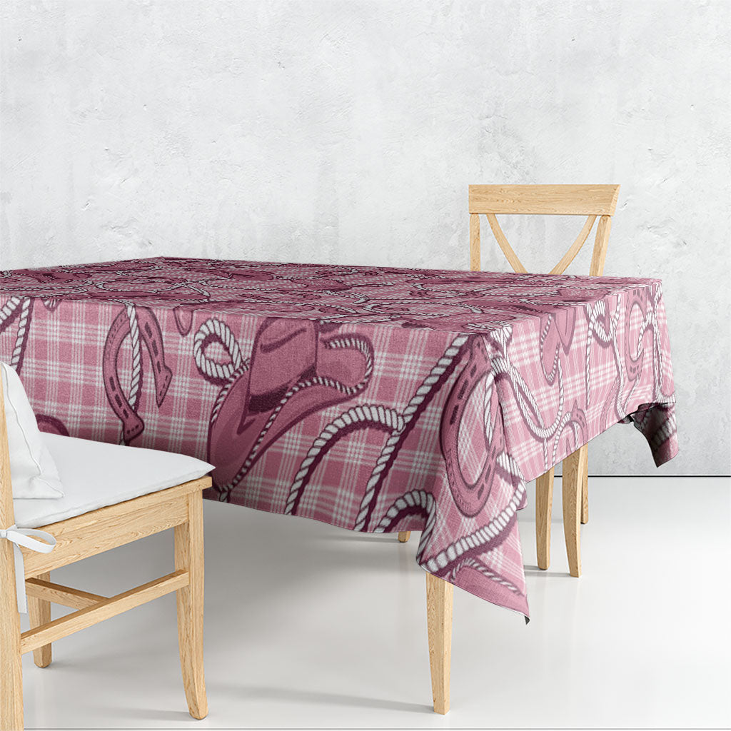 Pink Hawaii Palaka Cowboy Tablecloth Hawaiian Paniolo Festival Spirit