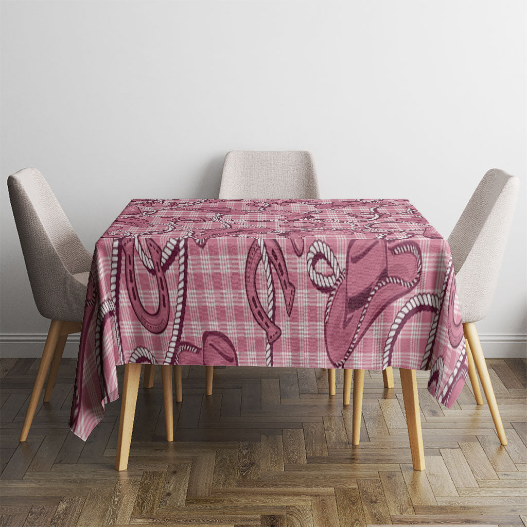Pink Hawaii Palaka Cowboy Tablecloth Hawaiian Paniolo Festival Spirit