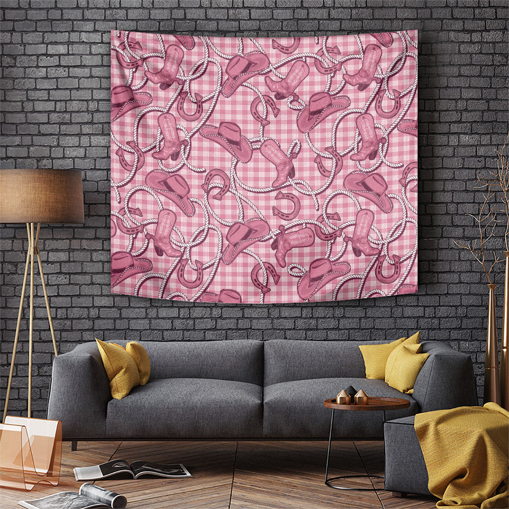 Pink Hawaii Palaka Cowboy Tapestry Hawaiian Paniolo Festival Spirit