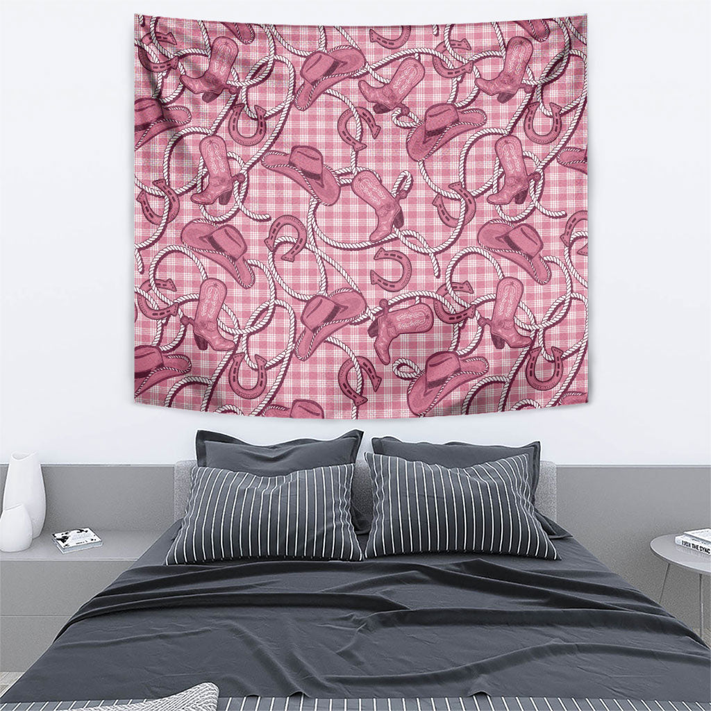 Pink Hawaii Palaka Cowboy Tapestry Hawaiian Paniolo Festival Spirit