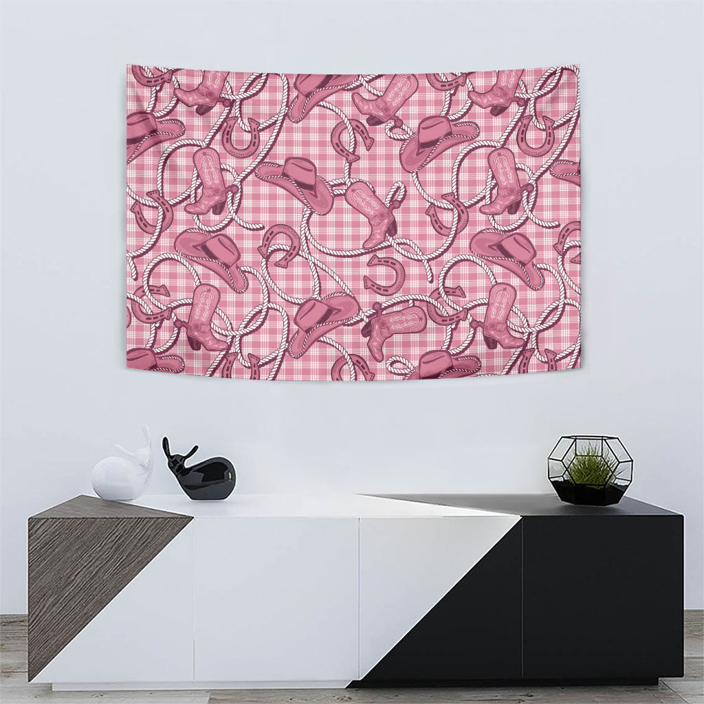 Pink Hawaii Palaka Cowboy Tapestry Hawaiian Paniolo Festival Spirit