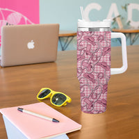 Pink Hawaii Palaka Cowboy Tumbler With Handle Hawaiian Paniolo Festival Spirit