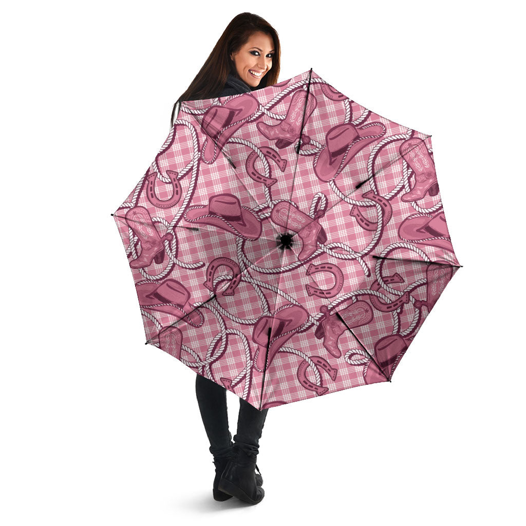 Pink Hawaii Palaka Cowboy Umbrella Hawaiian Paniolo Festival Spirit