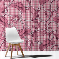 Pink Hawaii Palaka Cowboy Window Curtain Hawaiian Paniolo Festival Spirit