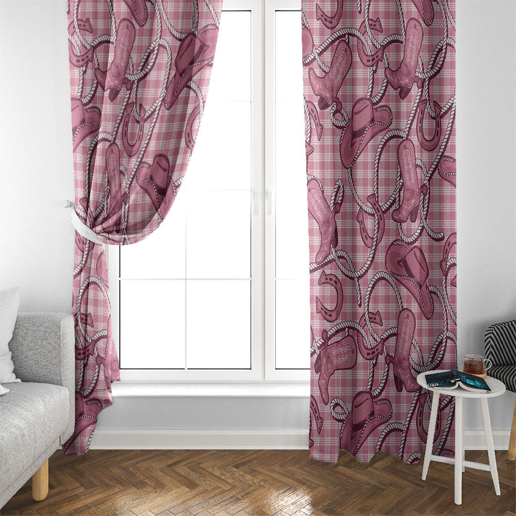 Pink Hawaii Palaka Cowboy Window Curtain Hawaiian Paniolo Festival Spirit