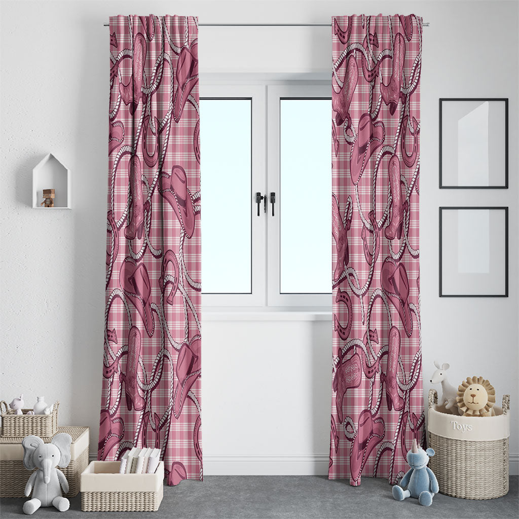 Pink Hawaii Palaka Cowboy Window Curtain Hawaiian Paniolo Festival Spirit