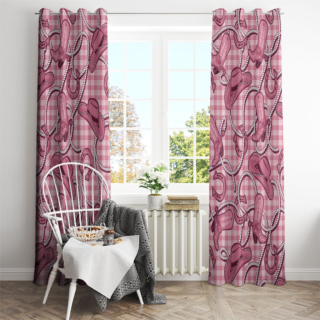 Pink Hawaii Palaka Cowboy Window Curtain Hawaiian Paniolo Festival Spirit