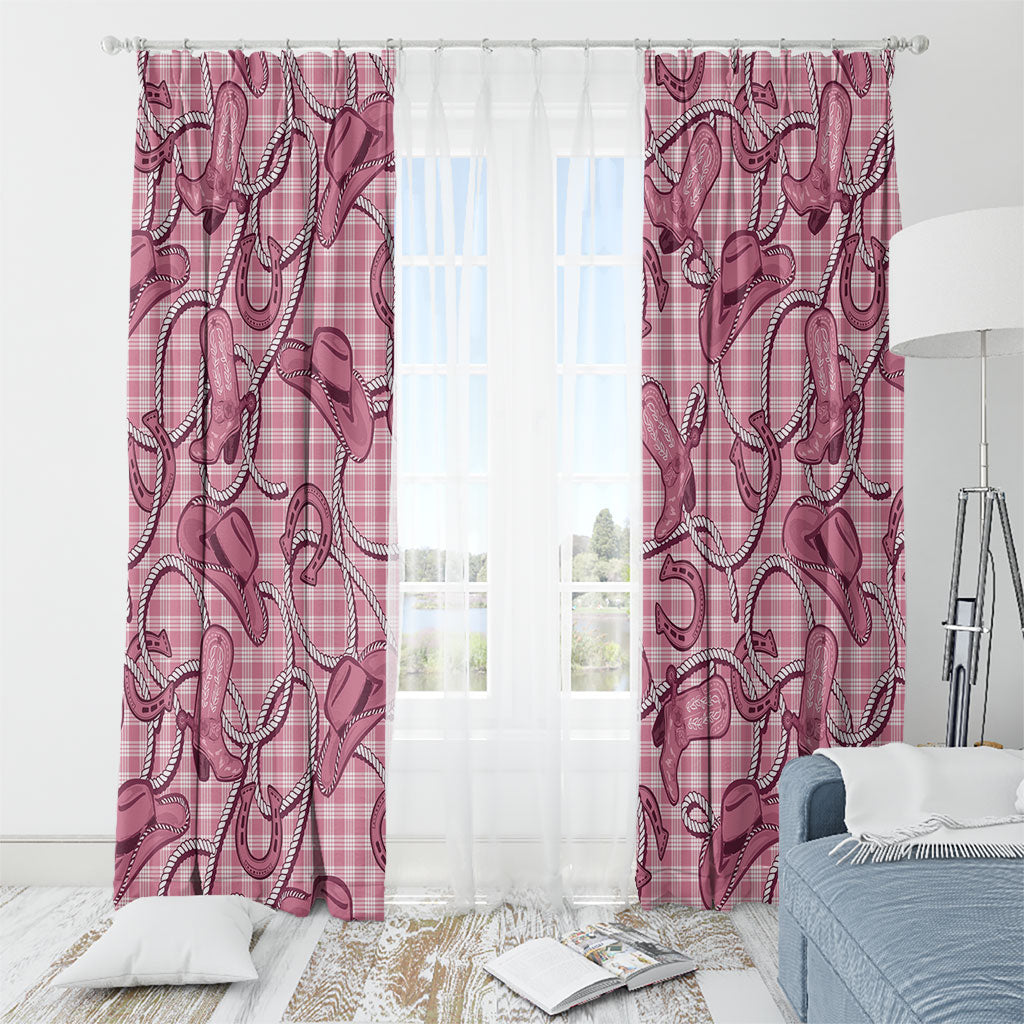 Pink Hawaii Palaka Cowboy Window Curtain Hawaiian Paniolo Festival Spirit