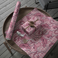 Pink Hawaii Palaka Cowboy Wrapping Paper Hawaiian Paniolo Festival Spirit