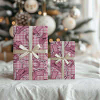 Pink Hawaii Palaka Cowboy Wrapping Paper Hawaiian Paniolo Festival Spirit