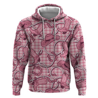Pink Hawaii Palaka Cowboy Zip Hoodie Hawaiian Paniolo Festival Spirit