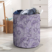 Purple Hawaii Palaka Cowboy Laundry Basket Hawaiian Paniolo Festival Spirit