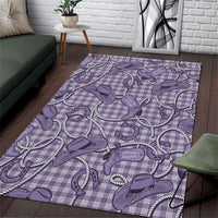 Purple Hawaii Palaka Cowboy Area Rug Hawaiian Paniolo Festival Spirit