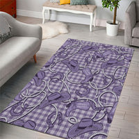 Purple Hawaii Palaka Cowboy Area Rug Hawaiian Paniolo Festival Spirit
