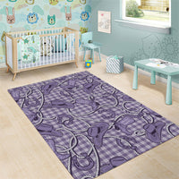 Purple Hawaii Palaka Cowboy Area Rug Hawaiian Paniolo Festival Spirit