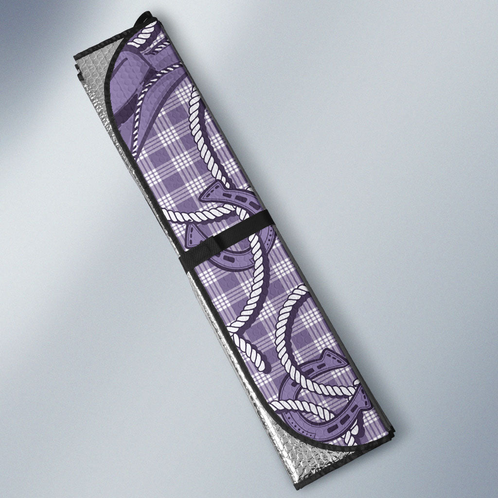 Purple Hawaii Palaka Cowboy Auto Sun Shade Hawaiian Paniolo Festival Spirit