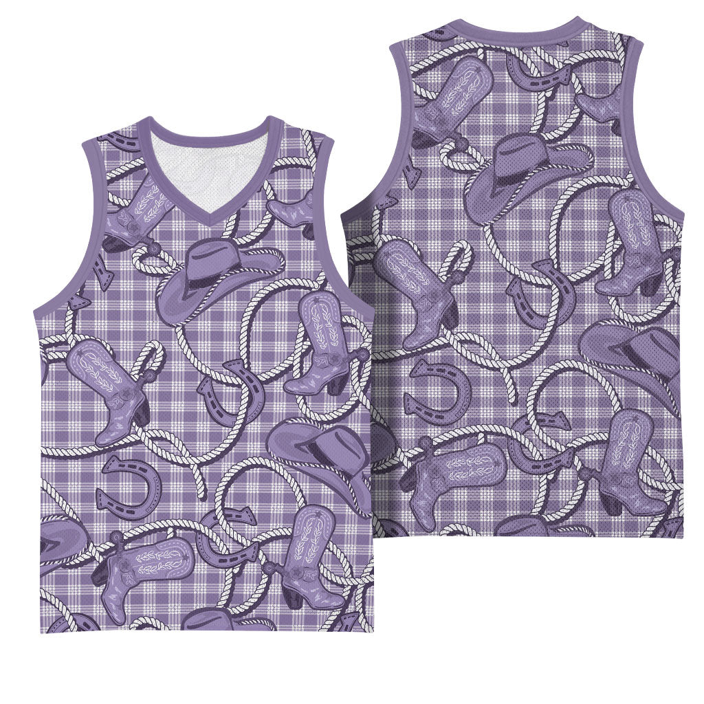 Purple Hawaii Palaka Cowboy Basketball Jersey Hawaiian Paniolo Festival Spirit