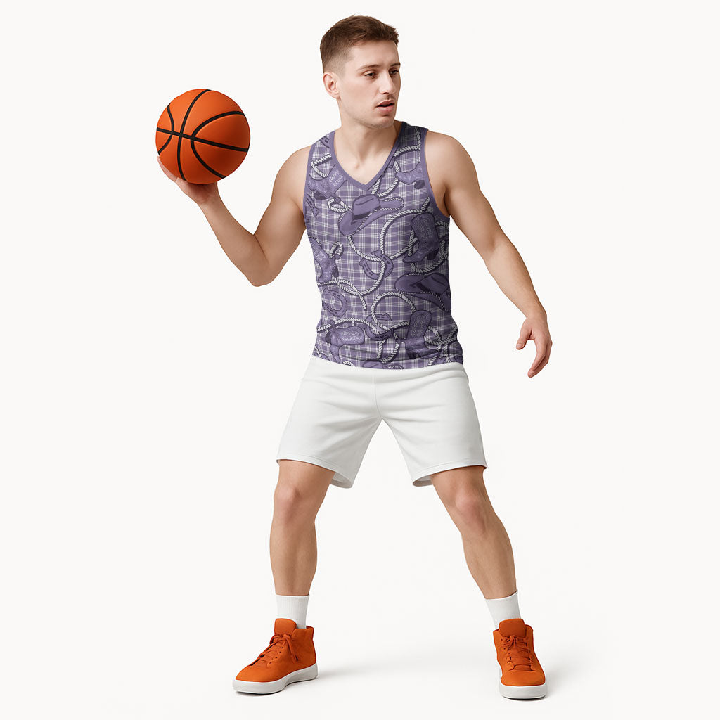 Purple Hawaii Palaka Cowboy Basketball Jersey Hawaiian Paniolo Festival Spirit