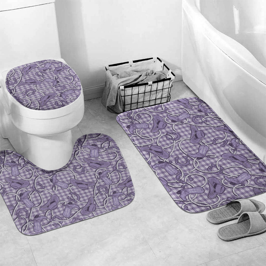 Purple Hawaii Palaka Cowboy Bathroom Set Hawaiian Paniolo Festival Spirit