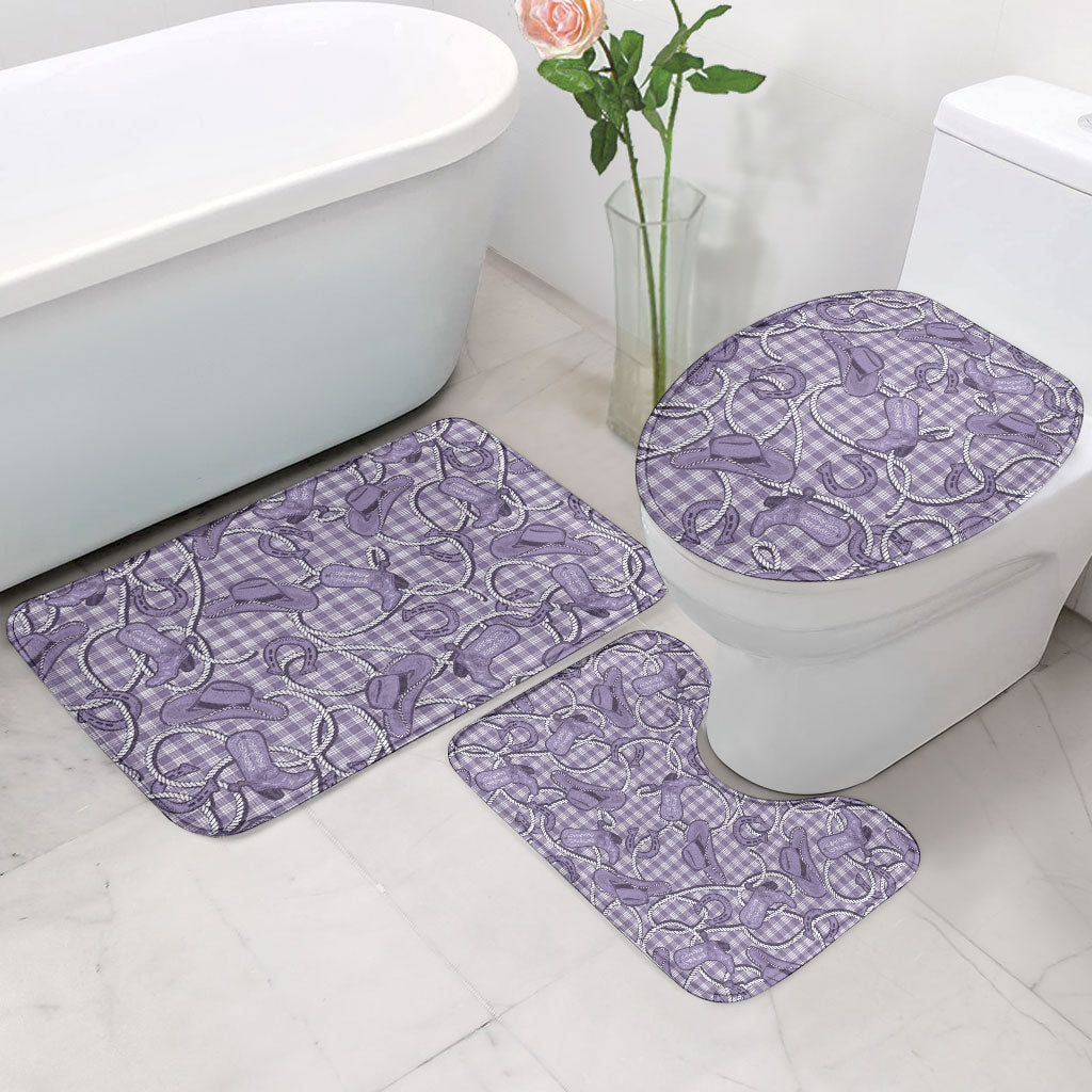 Purple Hawaii Palaka Cowboy Bathroom Set Hawaiian Paniolo Festival Spirit