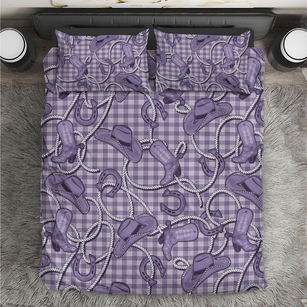 Purple Hawaii Palaka Cowboy Bedding Set Hawaiian Paniolo Festival Spirit