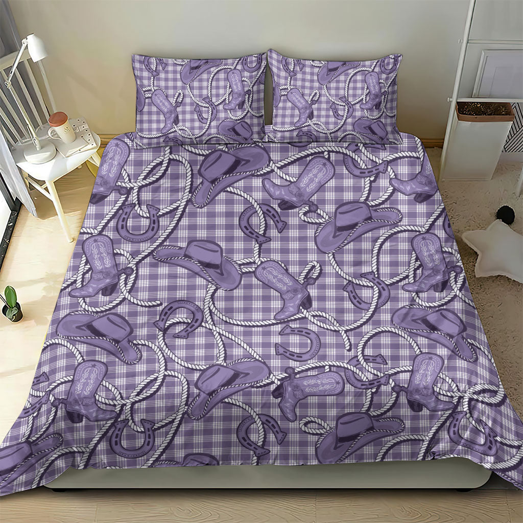 Purple Hawaii Palaka Cowboy Bedding Set Hawaiian Paniolo Festival Spirit