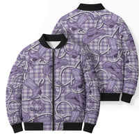 Purple Hawaii Palaka Cowboy Bomber Puffer Jacket Hawaiian Paniolo Festival Spirit