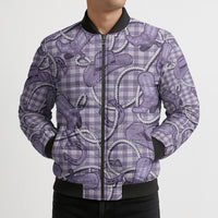 Purple Hawaii Palaka Cowboy Bomber Puffer Jacket Hawaiian Paniolo Festival Spirit