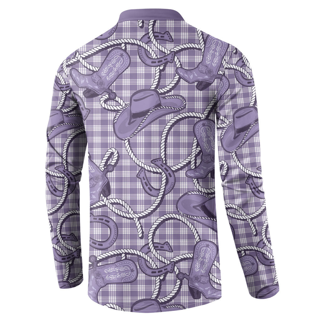 Purple Hawaii Palaka Cowboy Button Sweatshirt Hawaiian Paniolo Festival Spirit