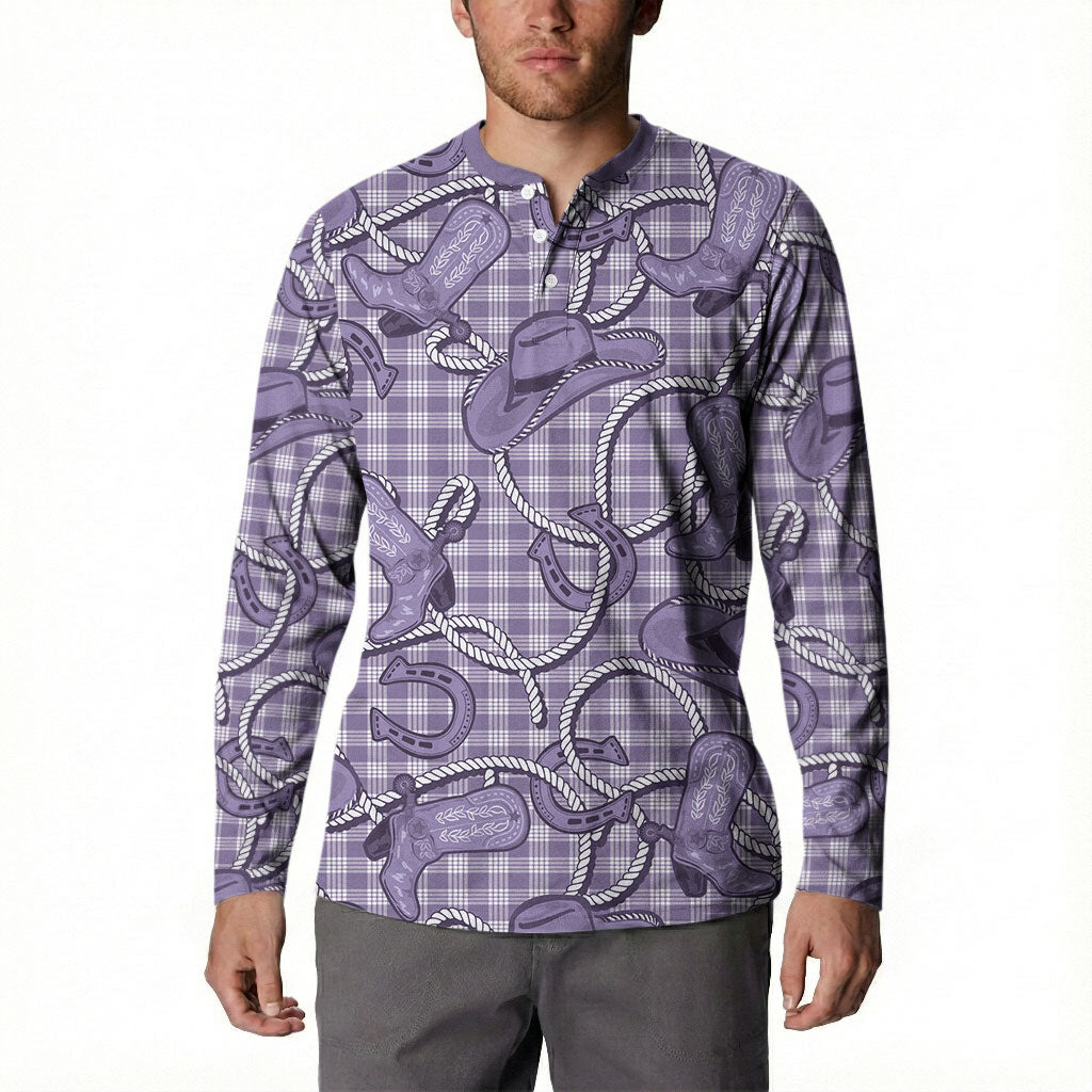 Purple Hawaii Palaka Cowboy Button Sweatshirt Hawaiian Paniolo Festival Spirit