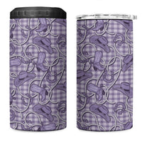 Purple Hawaii Palaka Cowboy 4 in 1 Can Cooler Tumbler Hawaiian Paniolo Festival Spirit