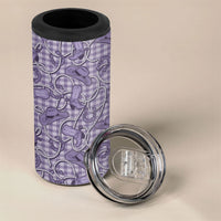 Purple Hawaii Palaka Cowboy 4 in 1 Can Cooler Tumbler Hawaiian Paniolo Festival Spirit