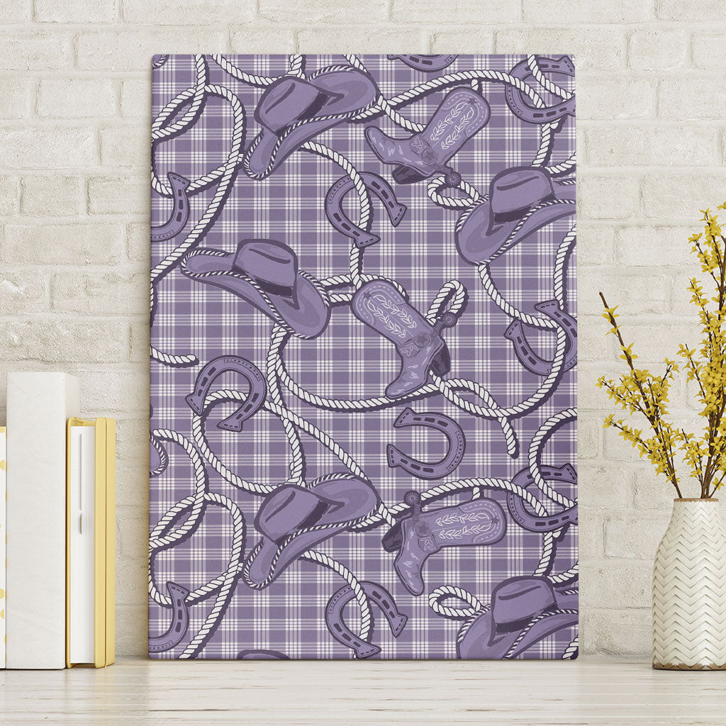 Purple Hawaii Palaka Cowboy Canvas Wall Art Hawaiian Paniolo Festival Spirit