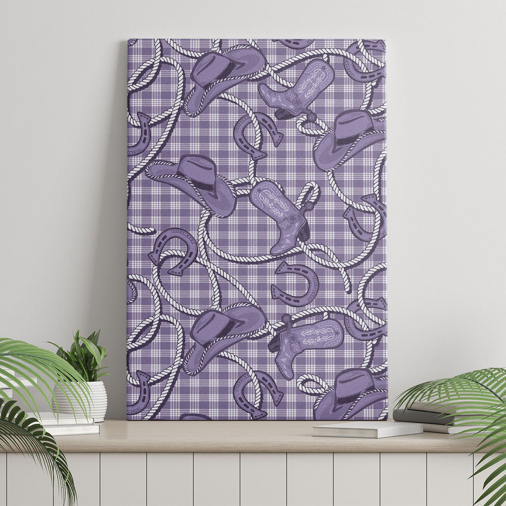 Purple Hawaii Palaka Cowboy Canvas Wall Art Hawaiian Paniolo Festival Spirit