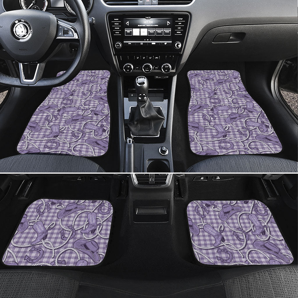 Purple Hawaii Palaka Cowboy Car Mats Hawaiian Paniolo Festival Spirit