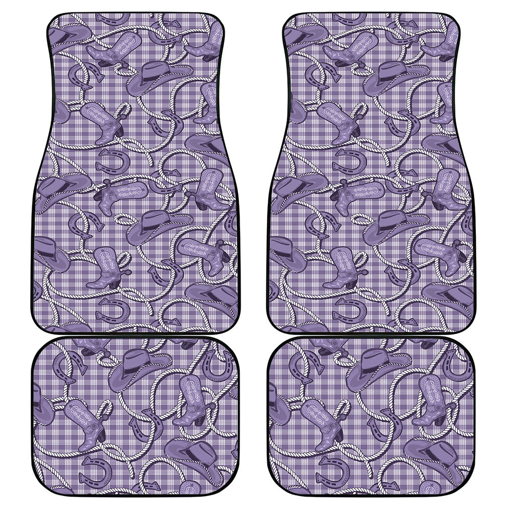 Purple Hawaii Palaka Cowboy Car Mats Hawaiian Paniolo Festival Spirit